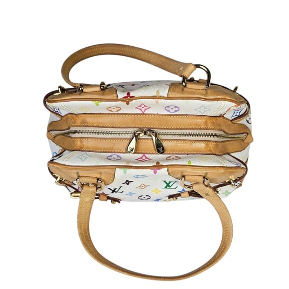 LOUIS VUITTON Takashi Murakami White Multicolor Claudia Speedy Satchel Shoulder - Picture 8 of 16